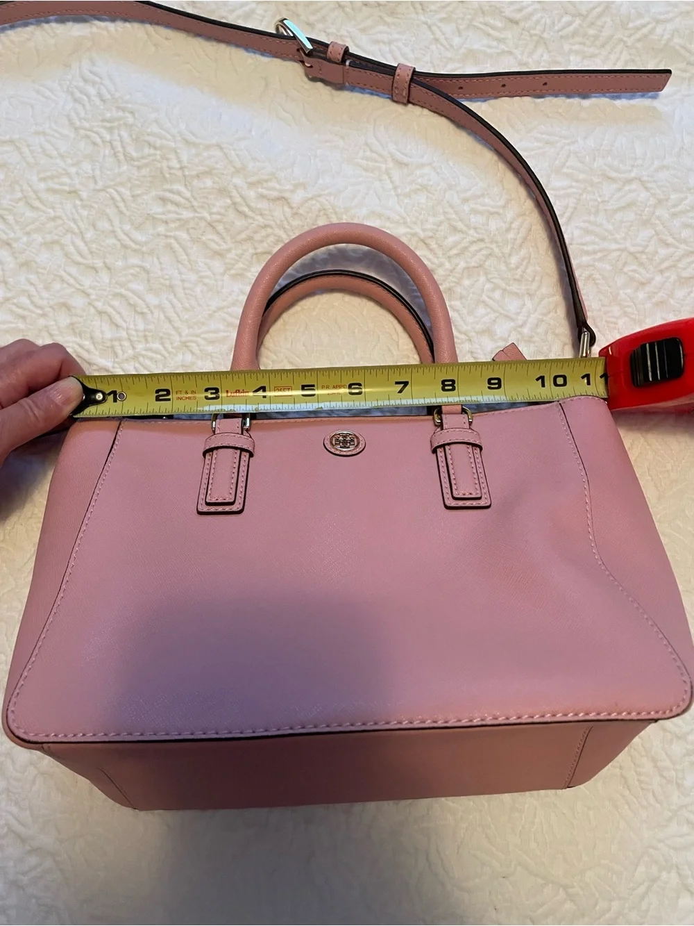 Tory Burch Pink Leather Crossbody Satchel